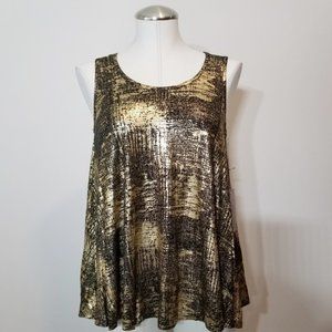 JENNIFER LOPEZ Gold & Black Tank Top NWT